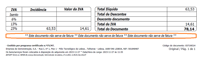 nao serve fatura